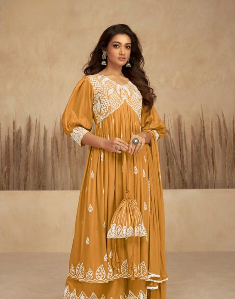 Mustard Yellow Top and Bottom with Dupatta