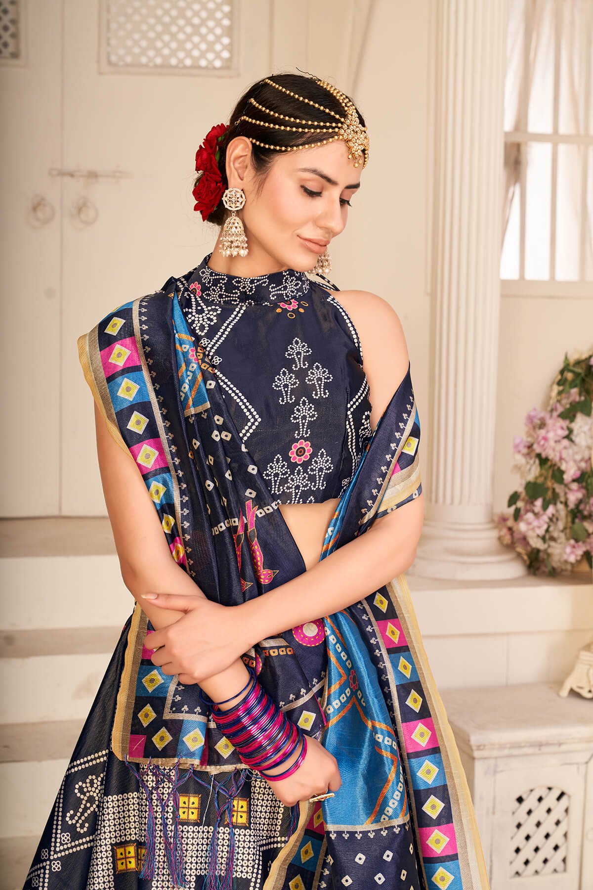 Exquisite Multi-Color Silk Lehenga Choli - Indian Ethnic Wear
