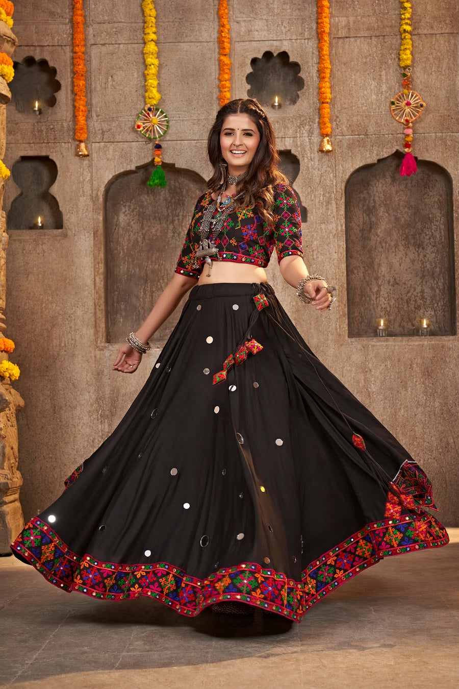 Black Womens Lehenga Cholis - Buy Black Womens Lehenga Cholis Online at  Best Prices In India | Flipkart.com