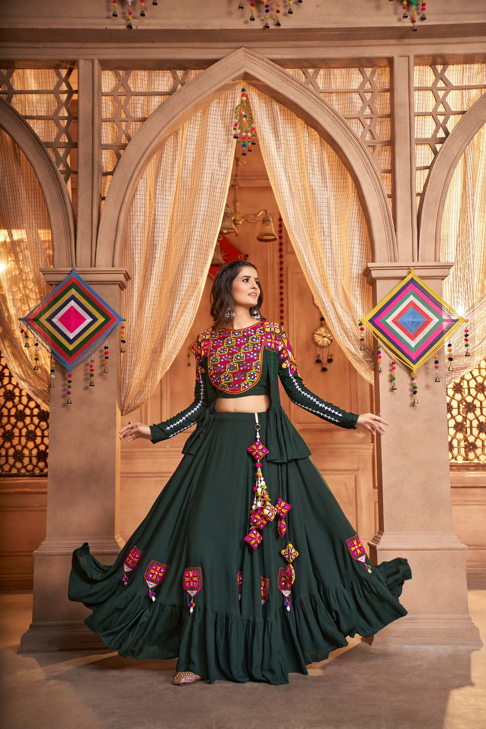 Buy Green Lehenga Choli with Jacket