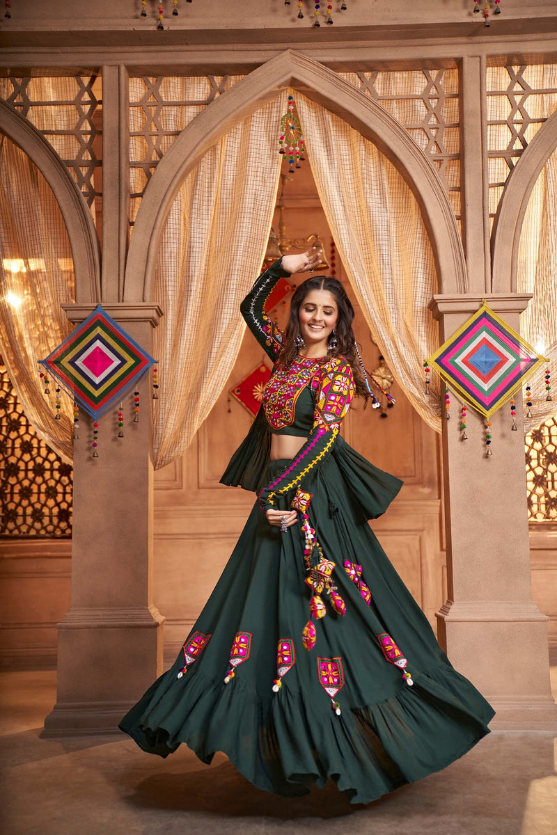 Green Lehenga Choli with Jacket