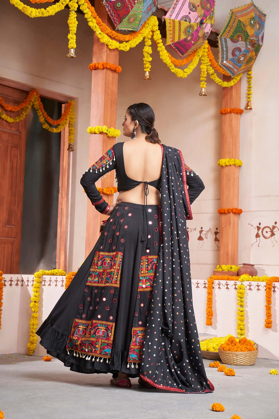 New Arrival Indian Lehenga in Peacock Blue Silk Fabric LLCV09536