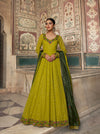 Green gown with Dupatta