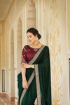 Green saree with Blouse Online
