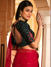 Buy Red Saree With sequins work