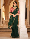 Buy Green Saree with Peach Blouse