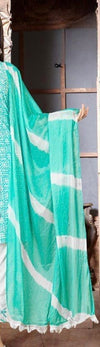 Sea Green Women's Batik Print Salwar Kameez : 3- piece set