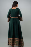 Green High Slit Anarkali Kurta: Graceful Indian Women's Ethnic Wear