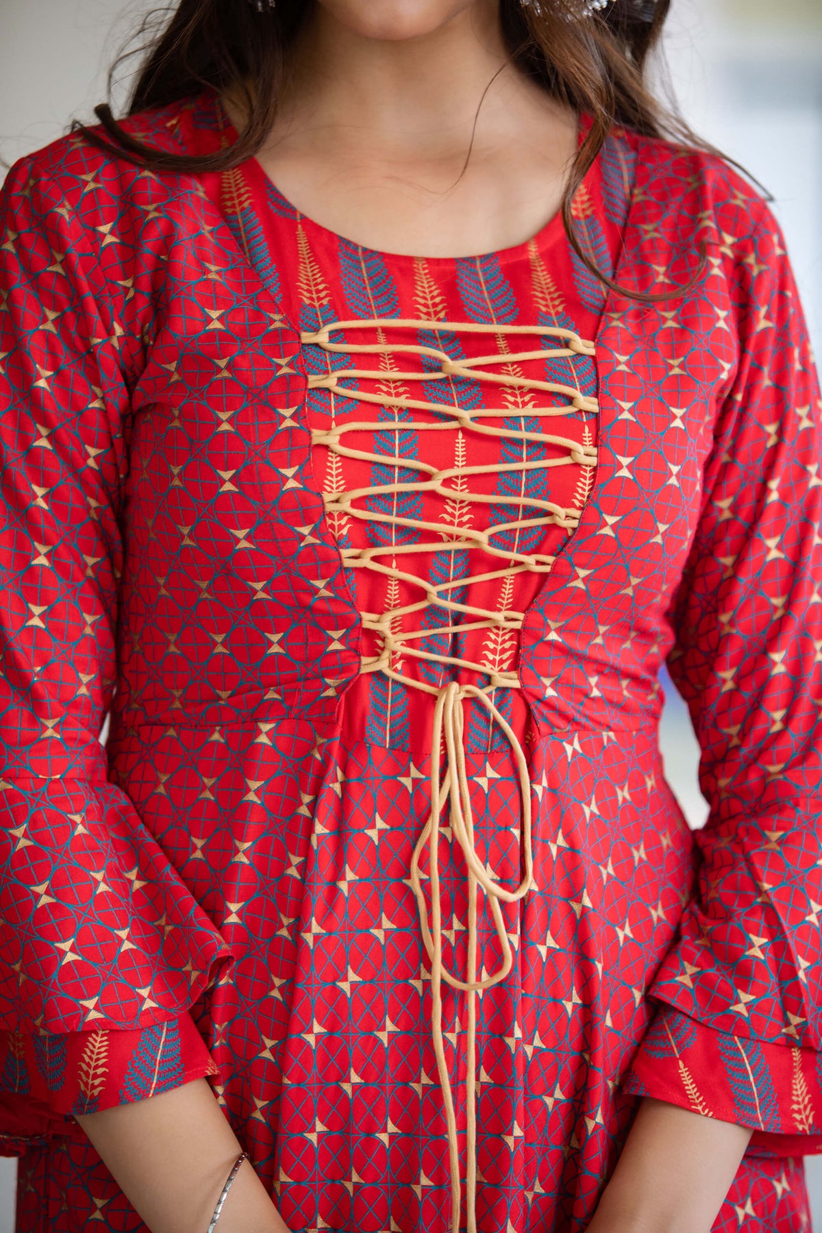 Maroon Printed Anarkali Maxi Dress : Stylish Indian Women's Ethnic Wear