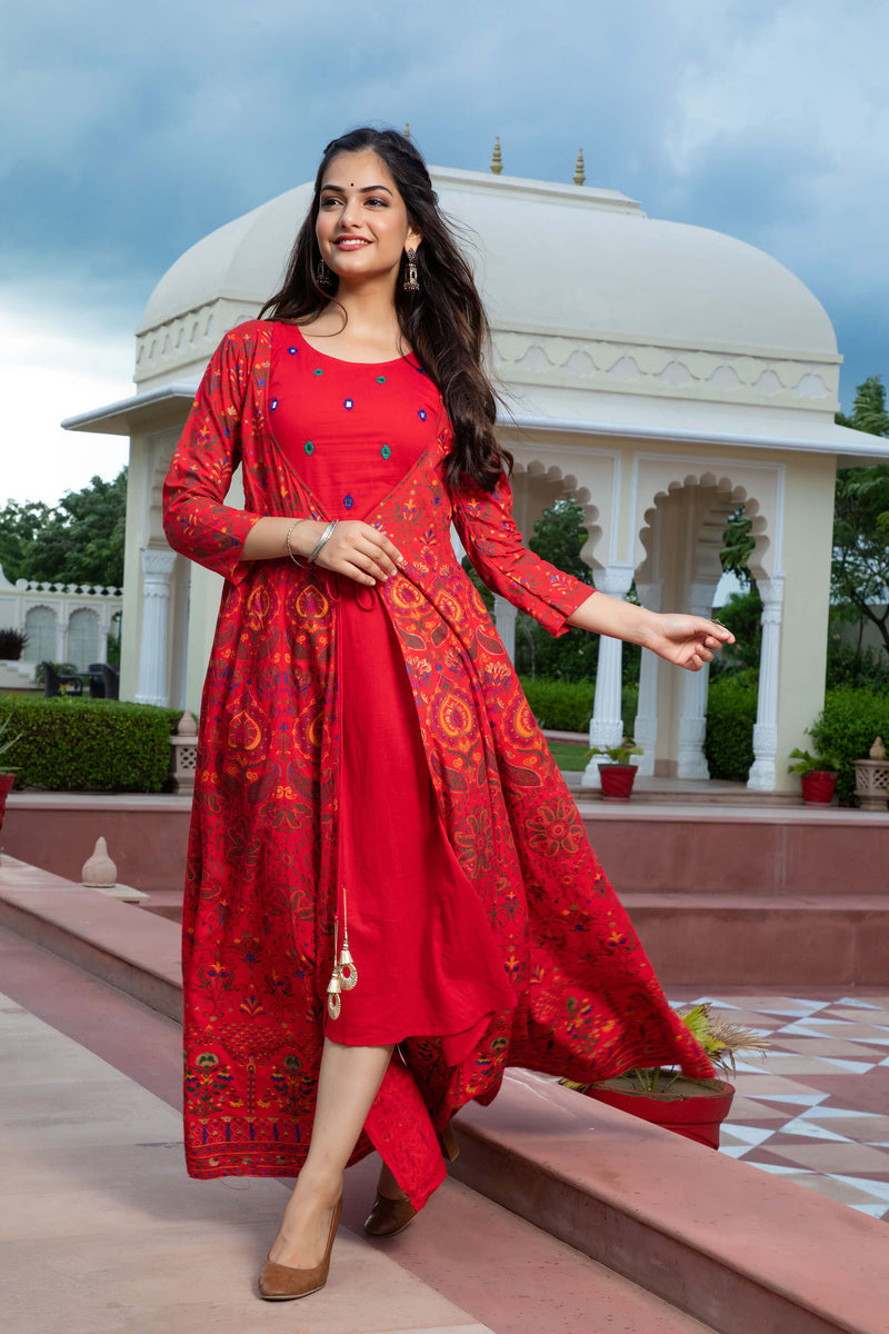 Red shade Stunning Anarkali Dress/Gown