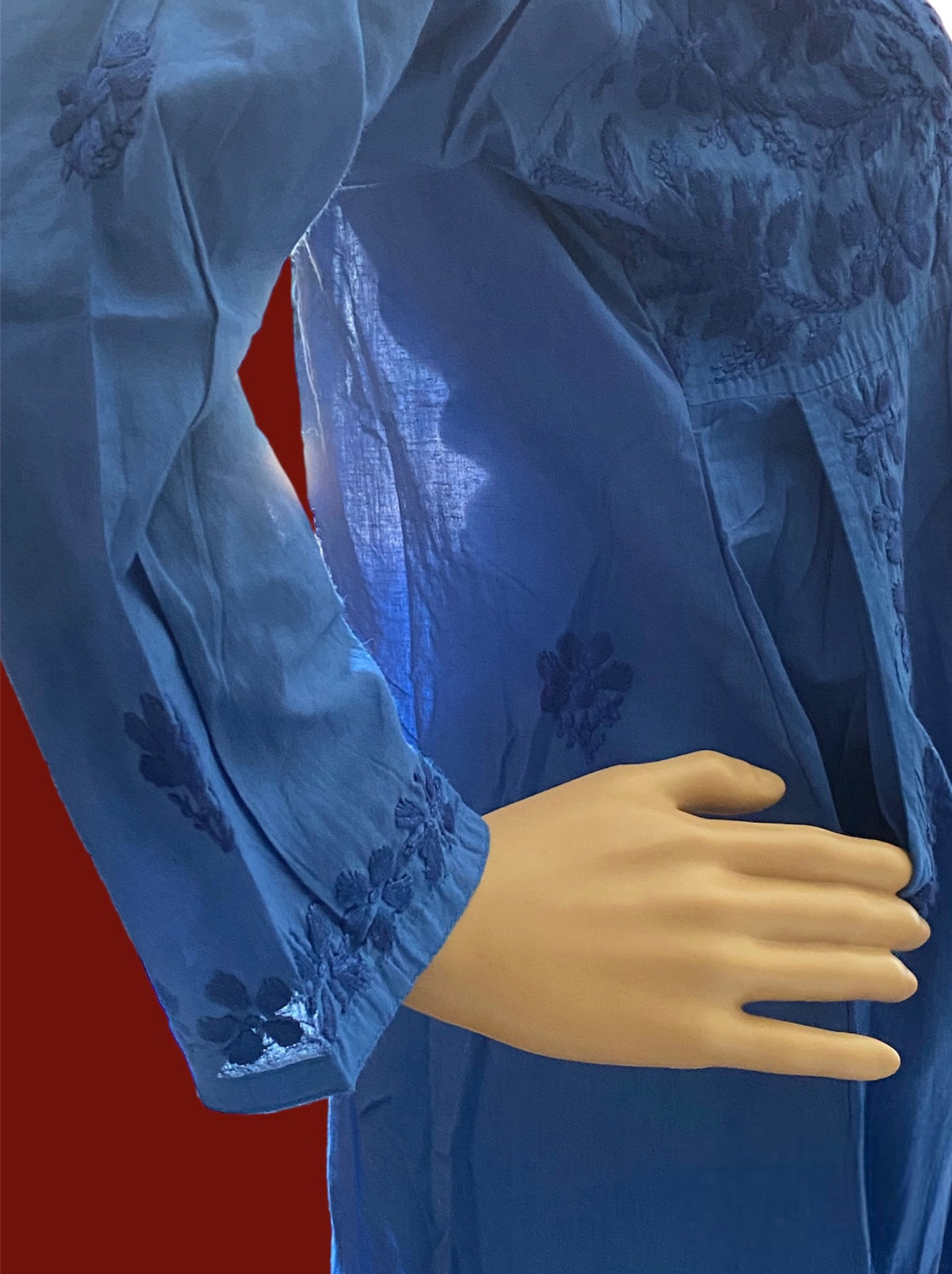 Chikankari dress with pocket