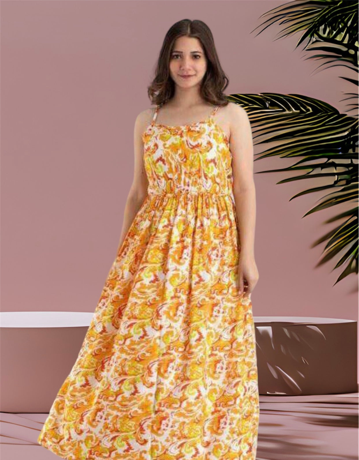 Sleeveless Yellow Maxi Dress for ...
