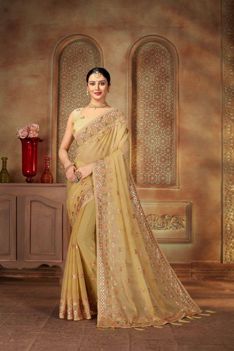 Gorgeous saree with multi thread embroidery